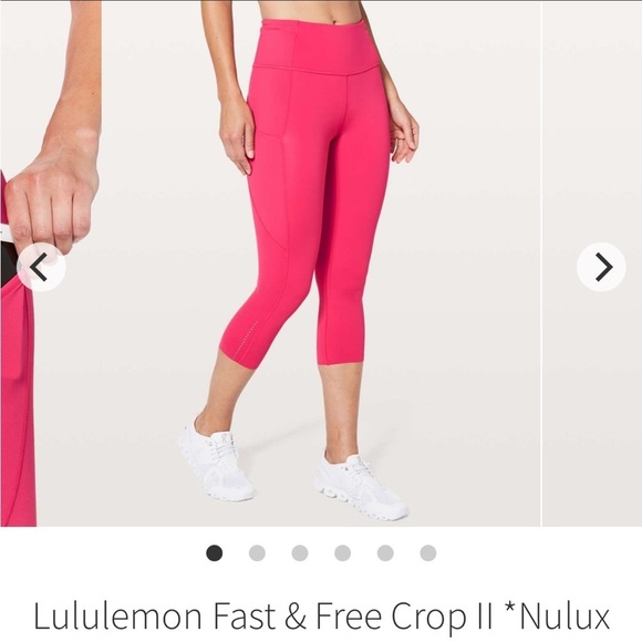Lululemon fast and free crop II fucshia pink 8 - Picture 7 of 7